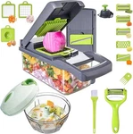 Vegetable Chopper Slicer 16-IN-1 With Spice Set 7 Blades Grey. Fixed Price $38.11.