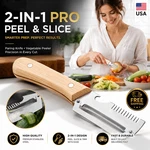 2IN1 Paring Knife Vegetable Peeler Stainless Steel Wood Handle Kitchen Tool. Fixed Price $13.99.