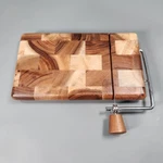 Bloomingville Suar Wood And Stainless Steel Cheese Slicer, Natural. Fixed Price $14.95.