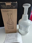 Pampered Chef Food Chopper #2585 Stainless Steel Rotating Blades Excellent. Fixed Price $19.99.